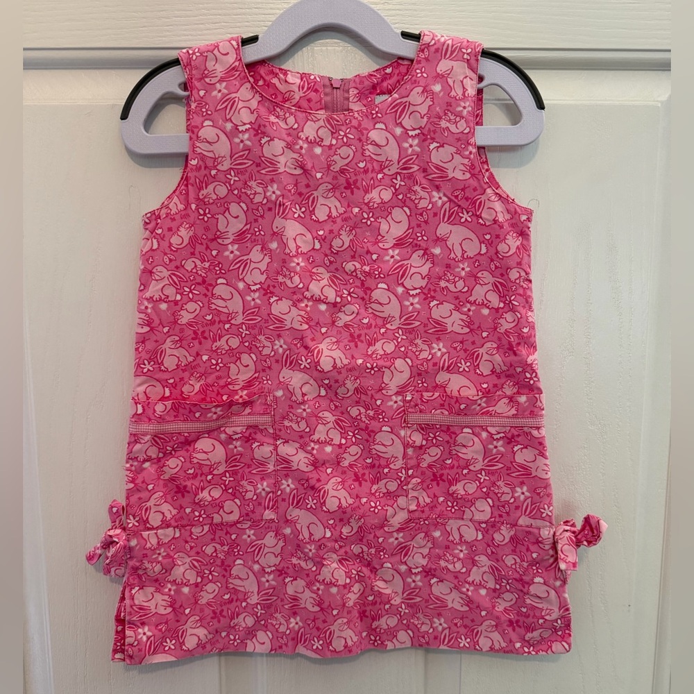 Girls Lilly Pulitzer Pink Sleeveless Bunny Print Dress with Bows - for Easter